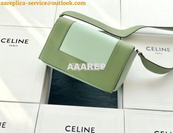 Replica Celine Medium Frame Bag in green/mint Shiny Smooth Calfskin 18