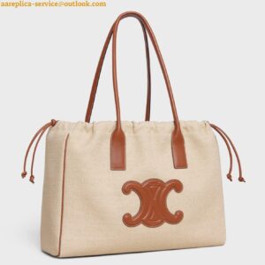 Replica Celine Cabas Drawstring Cuir Triomphe Bag in Canvas