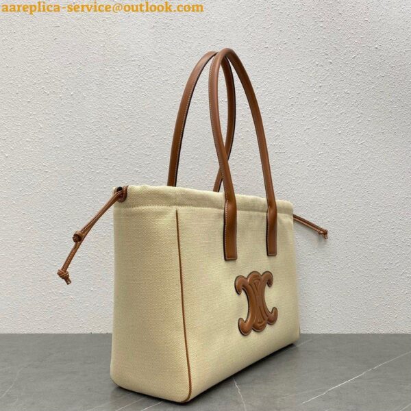 Replica Celine Cabas Drawstring Cuir Triomphe Bag in Canvas 6