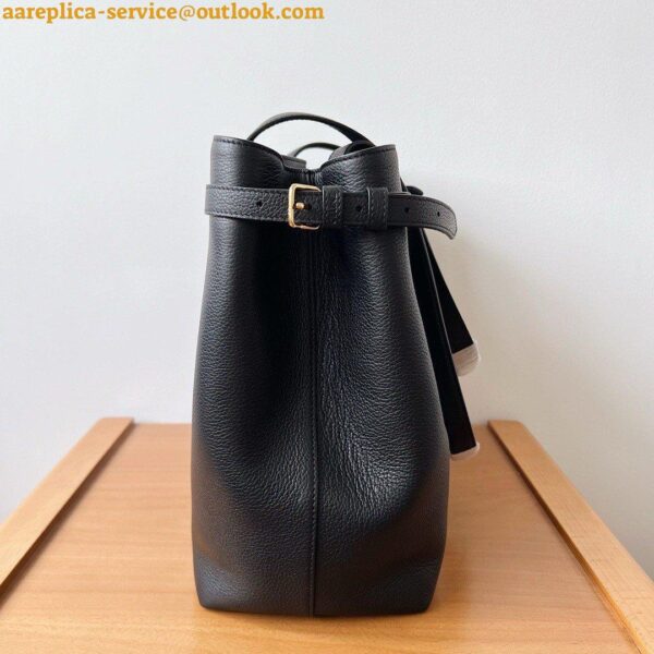 Replica Celine Medium Cabas Anais Cuir Triomphe Bag in Black Leather 5