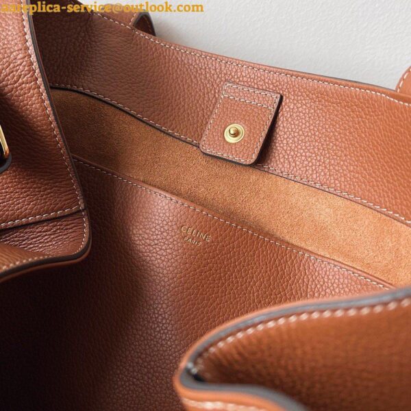 Replica Celine Medium Cabas Anais Cuir Triomphe Bag in Brown Leather 8