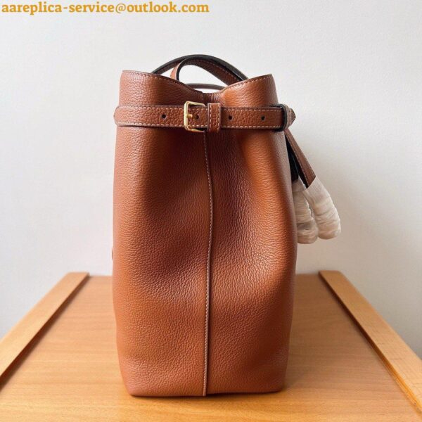 Replica Celine Medium Cabas Anais Cuir Triomphe Bag in Brown Leather 10