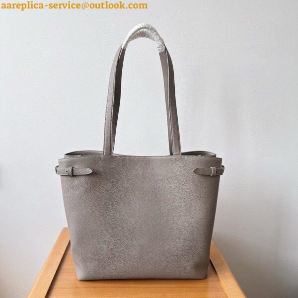 Replica Celine Medium Cabas Anais Cuir Triomphe Bag in Grey Leather 7