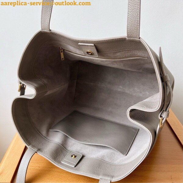 Replica Celine Medium Cabas Anais Cuir Triomphe Bag in Grey Leather 8