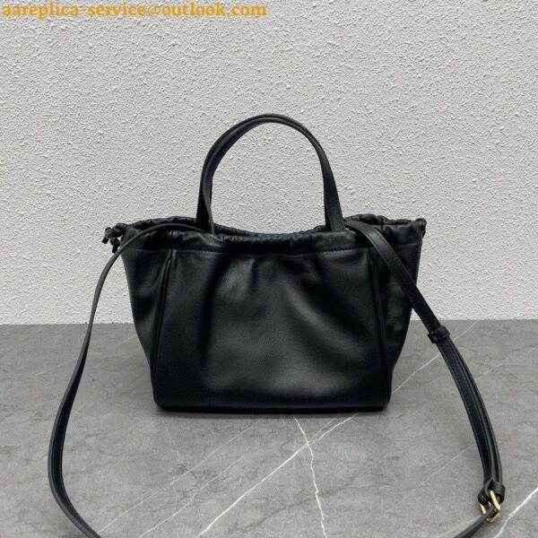 Replica Celine Small Cabas Drawstring Cuir Triomphe Bag in Black Calfskin 5