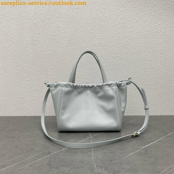 Replica Celine Small Cabas Drawstring Cuir Triomphe Bag in Blue Calfskin 13