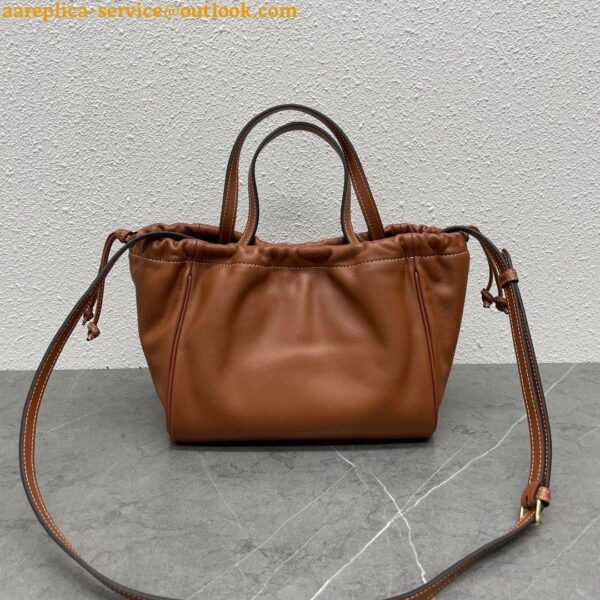 Replica Celine Small Cabas Drawstring Cuir Triomphe Bag in Brown Calfskin 6