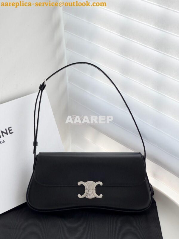 Replica Celine Medium Lola Bag In Shiny Calfskin 115533 Black 3