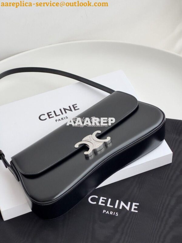 Replica Celine Medium Lola Bag In Shiny Calfskin 115533 Black 4