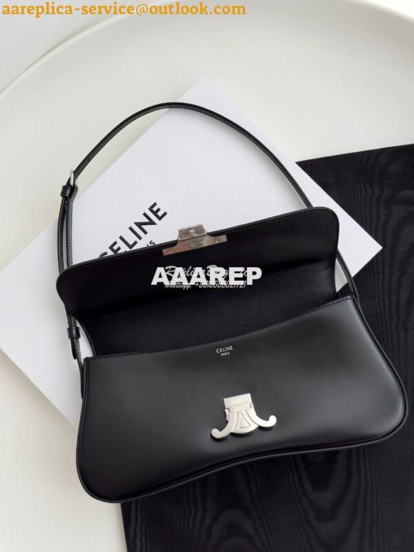 Replica Celine Medium Lola Bag In Shiny Calfskin 115533 Black 5