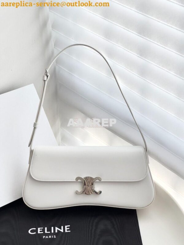 Replica Celine Medium Lola Bag In Shiny Calfskin 115533 White