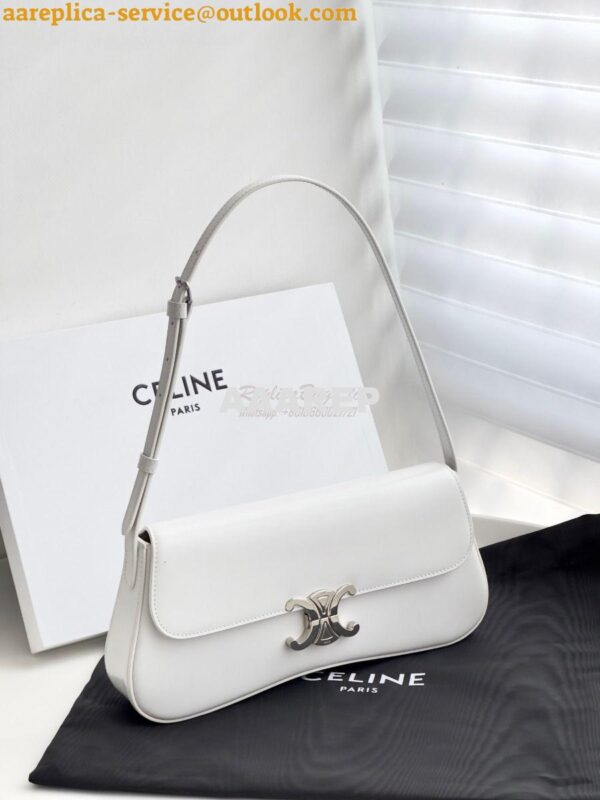 Replica Celine Medium Lola Bag In Shiny Calfskin 115533 White 2