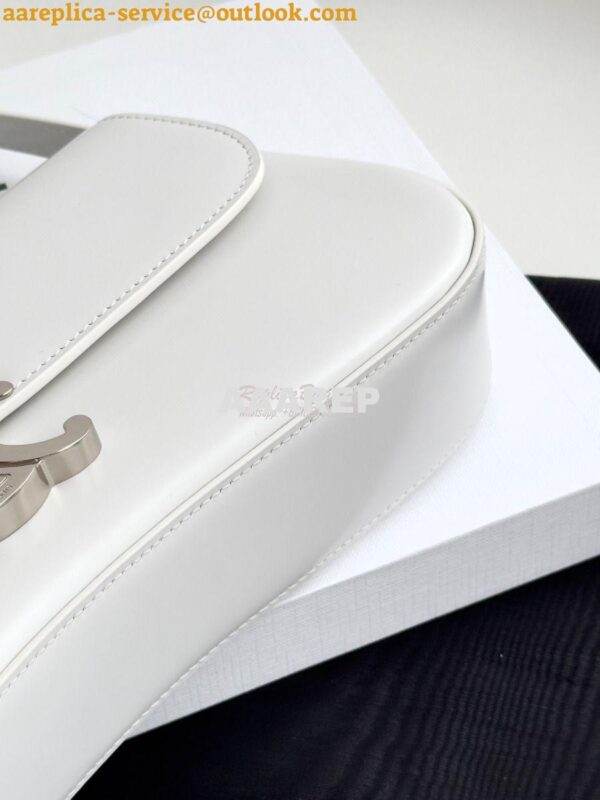 Replica Celine Medium Lola Bag In Shiny Calfskin 115533 White 5