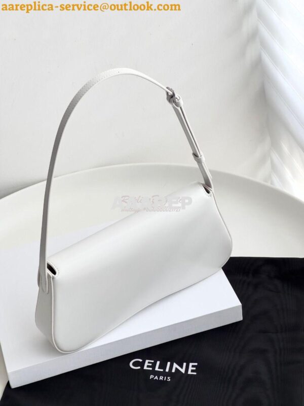 Replica Celine Medium Lola Bag In Shiny Calfskin 115533 White 14