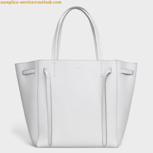 Replica Celine Small Cabas Phantom Bag In White Grained Calfskin 2