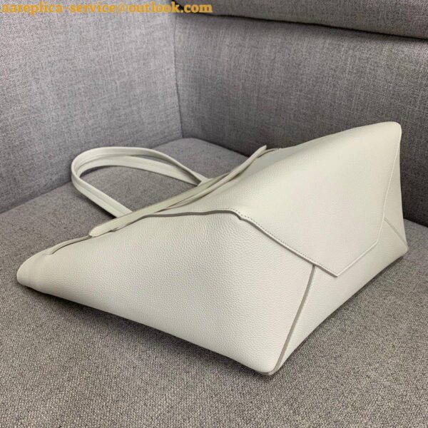 Replica Celine Small Cabas Phantom Bag In White Grained Calfskin 4