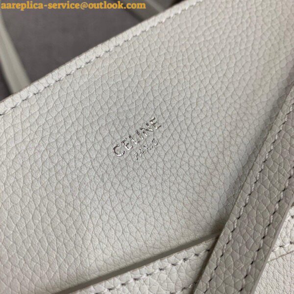 Replica Celine Small Cabas Phantom Bag In White Grained Calfskin 9