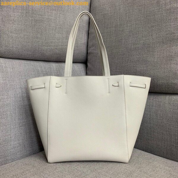 Replica Celine Small Cabas Phantom Bag In White Grained Calfskin 10