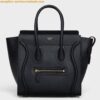 Replica Celine Micro Luggage Tote Bag In Black Drummed Calfskin