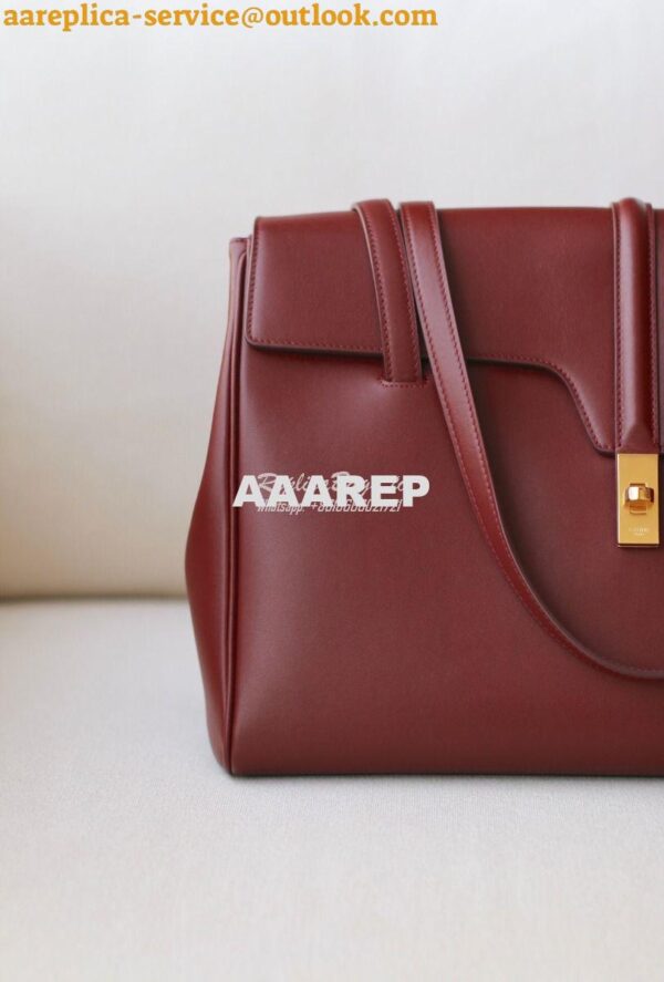 Replica Celine Medium Soft 16 Bag In Smooth Calfskin 195543 Burgundy 8