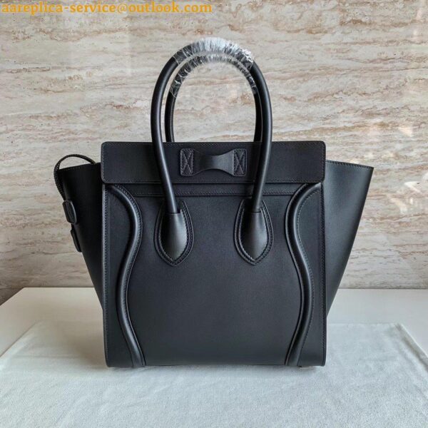 Replica Celine Micro Luggage Tote Bag In Black Smooth Calfskin 11