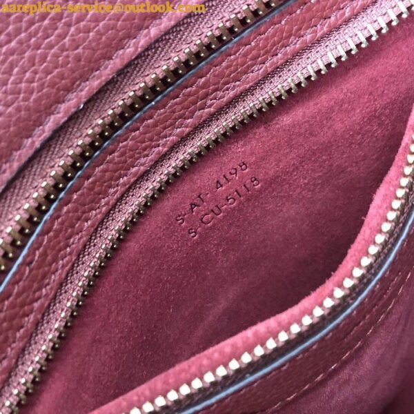 Replica Celine Micro Luggage Tote Bag In Dark Red Drummed Calfskin 4