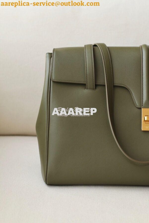 Replica Celine Medium Soft 16 Bag In Smooth Calfskin 195543 Green 6