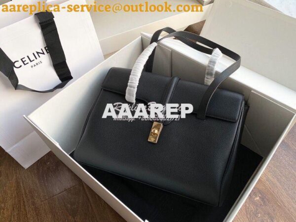 Replica Celine Medium Soft 16 Bag In Supple Grained Calfskin 195543 Bl