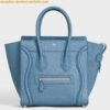 Replica Celine Micro Luggage Tote Bag In Souris Drummed Calfskin 2