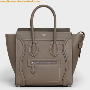 Replica Celine Micro Luggage Tote Bag In Souris Drummed Calfskin