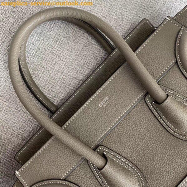 Replica Celine Micro Luggage Tote Bag In Souris Drummed Calfskin 5