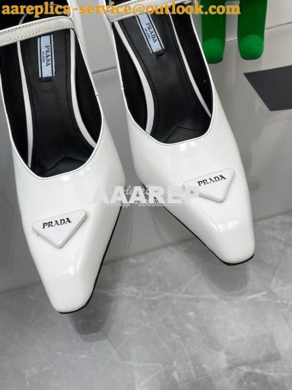 Replica Prada Brushed leather slingback pumps 95mm 1I982M 10