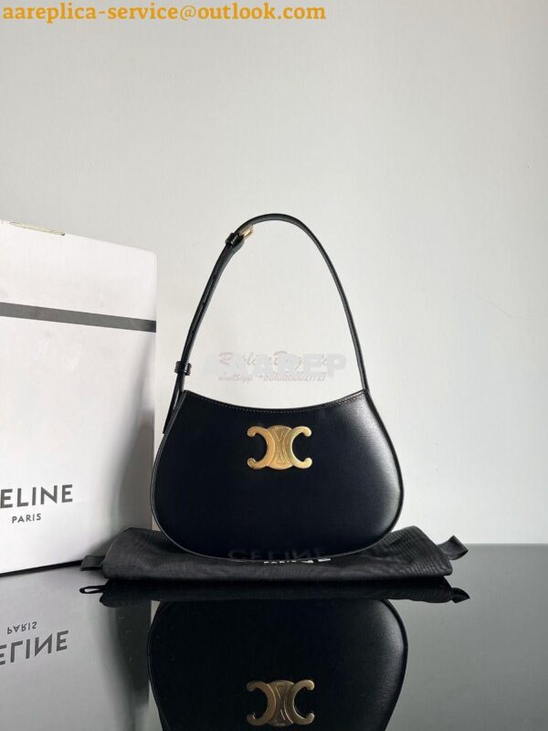 Replica Celine Medium Tilly Bag In Shiny Calfskin 115703B Black