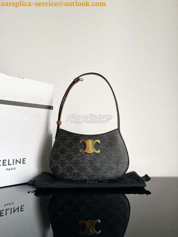 Replica Celine Medium Tilly Bag In Triomphe Canvas And Calfskin 115702