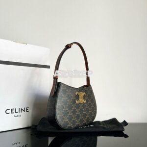 Replica Celine Medium Tilly Bag In Triomphe Canvas And Calfskin 115702 2