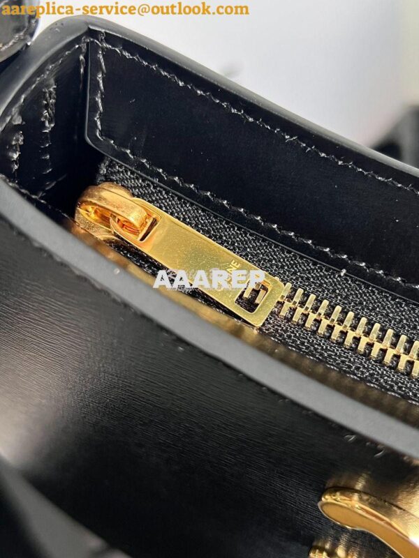 Replica Celine Medium Tilly Bag In Shiny Calfskin 115703B Black 13