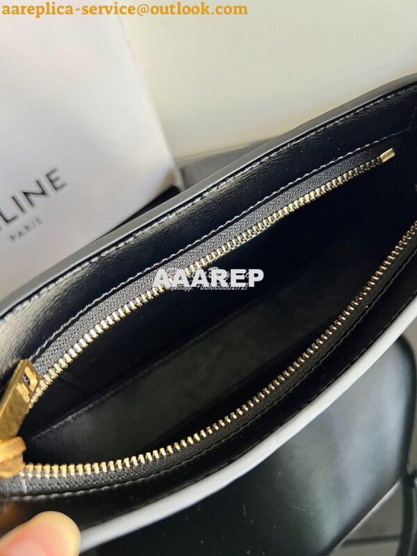 Replica Celine Medium Tilly Bag In Shiny Calfskin 115703B Black 17