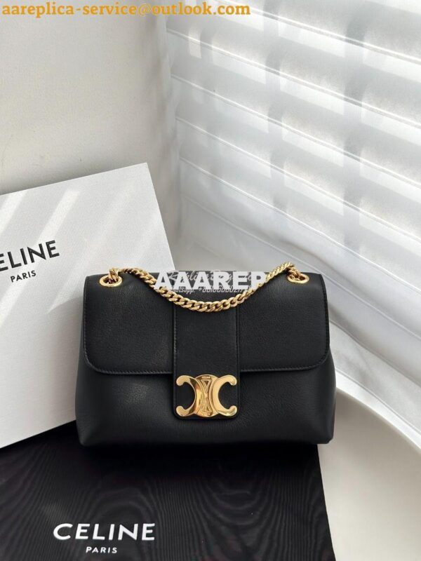 Replica Celine Medium Victoire Bag In Supple Calfskin 115853 Black 3