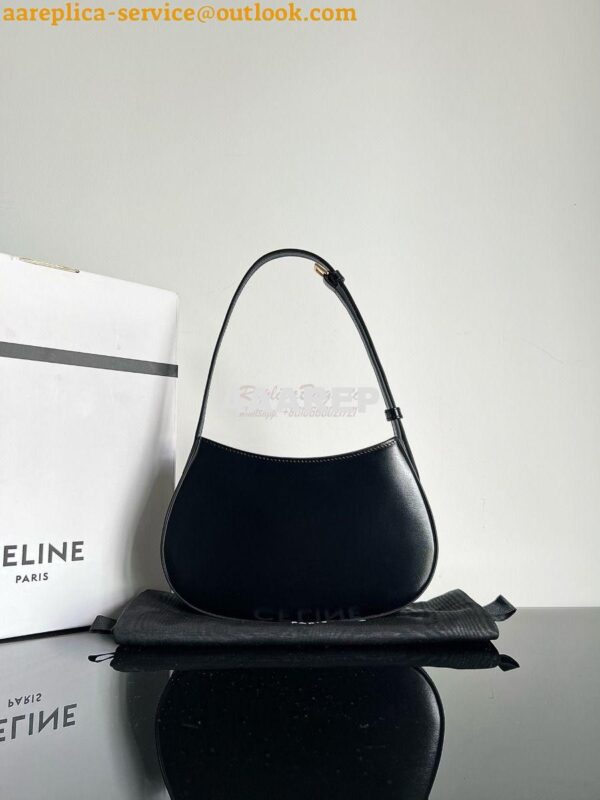 Replica Celine Medium Tilly Bag In Shiny Calfskin 115703B Black 17