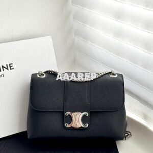 Replica Celine Medium Victoire Bag In Supple Calfskin 115853 Black Sil