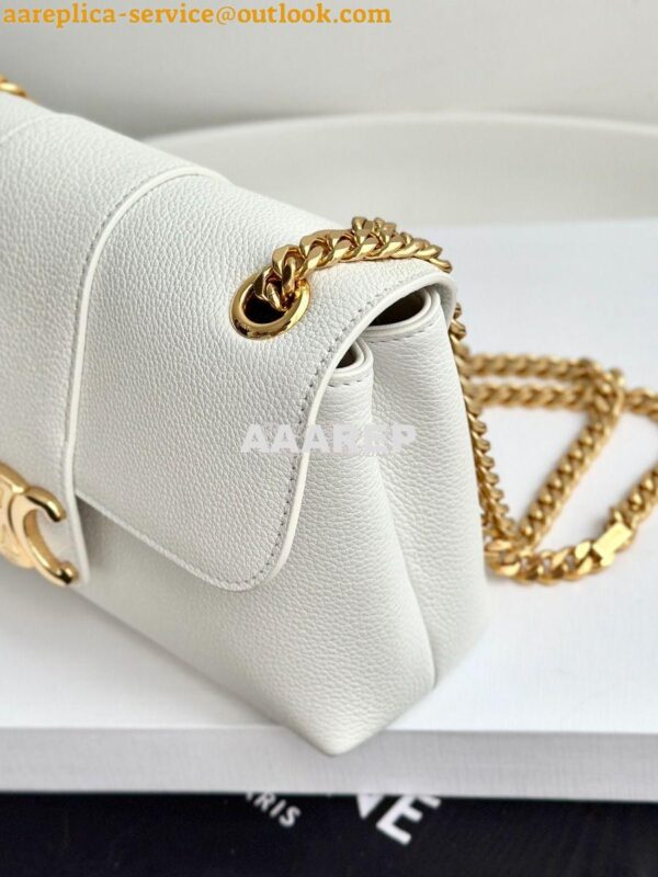 Replica Celine Medium Victoire Bag In Supple Calfskin 115853 White 4