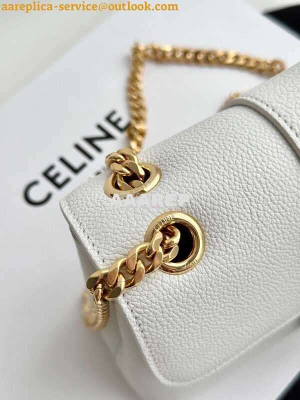 Replica Celine Medium Victoire Bag In Supple Calfskin 115853 White 7