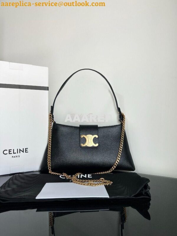 Replica Celine Medium Wiltern Bag in Smooth Calfskin 113673 Black 3