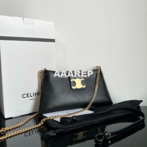 Replica Celine Medium Wiltern Bag in Smooth Calfskin 113673 Black 2