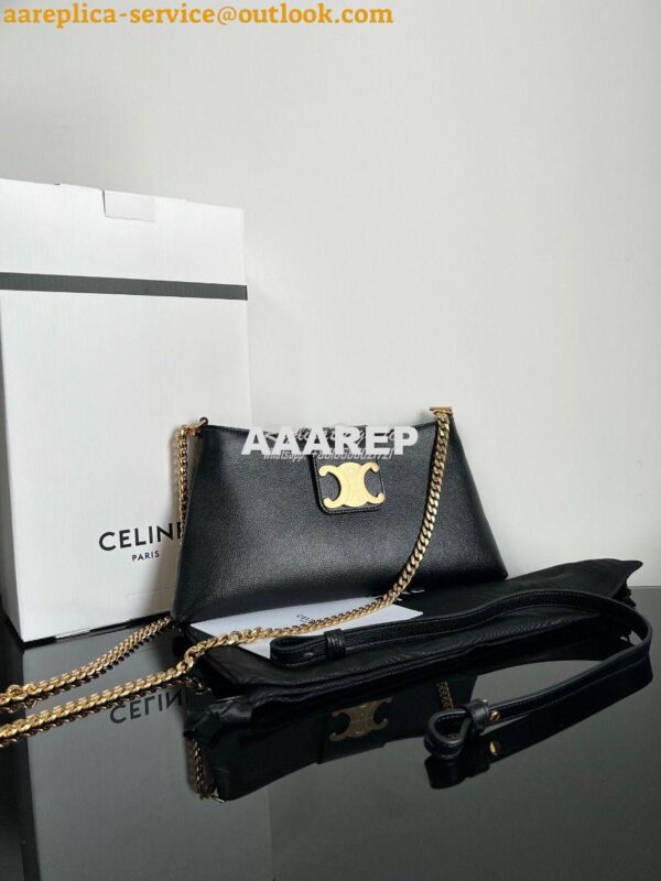 Replica Celine Medium Wiltern Bag in Smooth Calfskin 113673 Black 4