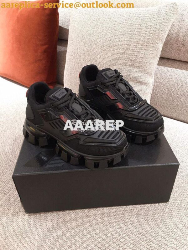 Replica Prada Cloudbust Thunder Sneakers Men Female 1E819L Black 5