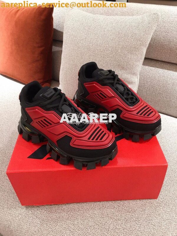 Replica Prada Cloudbust Thunder Sneakers Men Female 1E819L Red 3