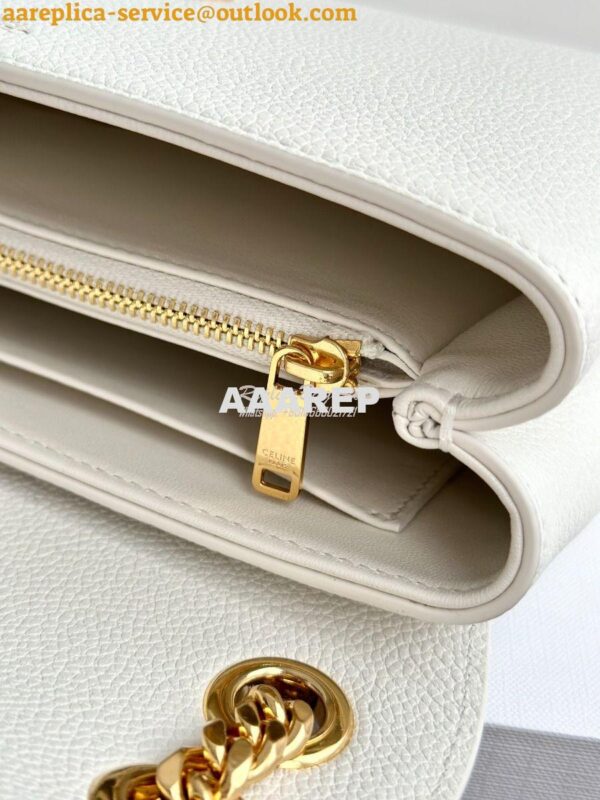 Replica Celine Medium Victoire Bag In Supple Calfskin 115853 White 13