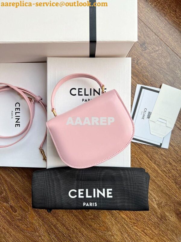 Replica Celine Mini Besace Clea In Shiny Calfskin 10L063 Rose 3