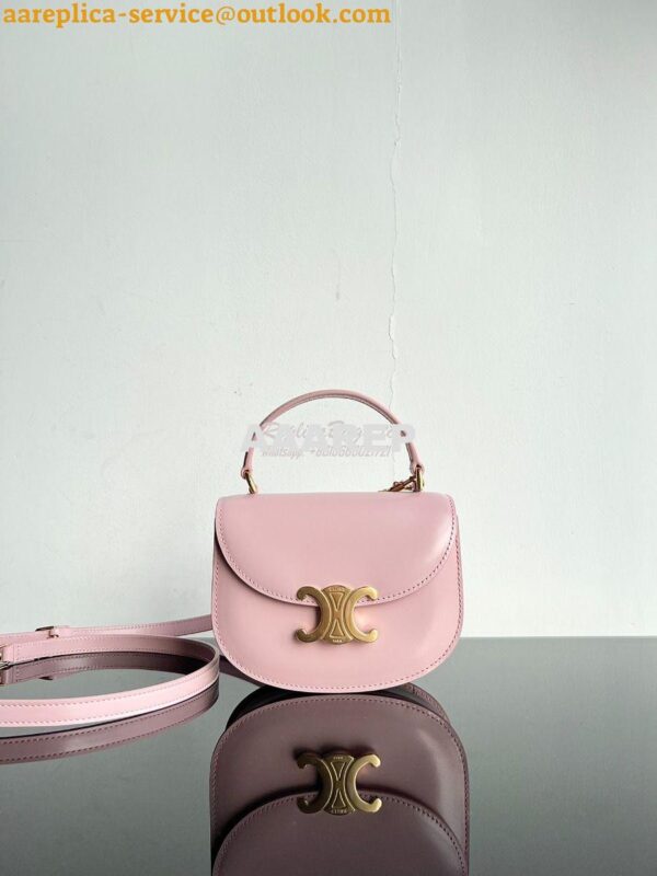 Replica Celine Mini Besace Clea In Shiny Calfskin 10L063 Rose 4